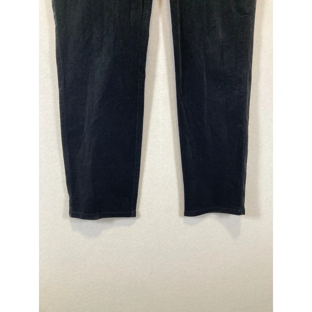 Classic‎ Dark Academia J. Jill Womens 12 Black Fine Wale Corduroy Straight Pants